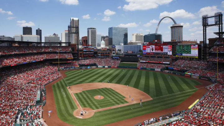 ST LOUIS, MO - JUNE 11: General view of the ball park from the upper level as the St. Louis Cardinals play a game against the Philadelphia Phillies at Busch Stadium on June 11, 2017 in St. Louis, Missouri. The Cardinals defeated the Phillies 6-5. (Photo by Joe Robbins/Getty Images) *** Local Caption ***