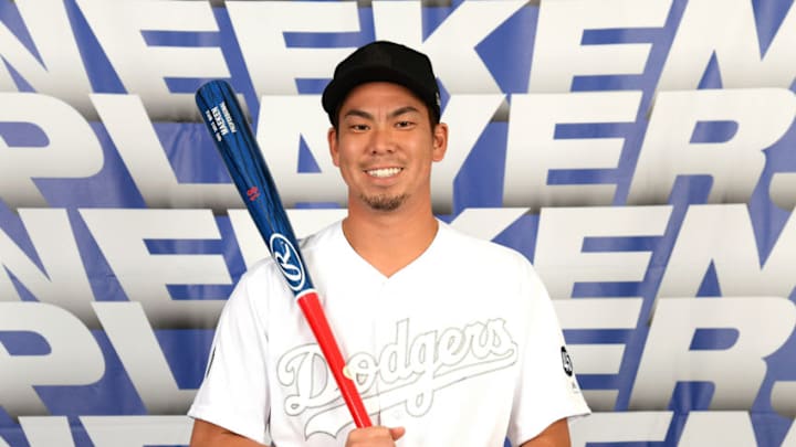 LOS ANGELES, CALIFORNIA - AUGUST 23: Kenta Maeda #18 of the Los Angeles Dodgers poses for a portrait during MLB Players Weekend at Dodger Stadium on August 23, 2019 in Los Angeles, California. (Photo by Harry How/Getty Images)