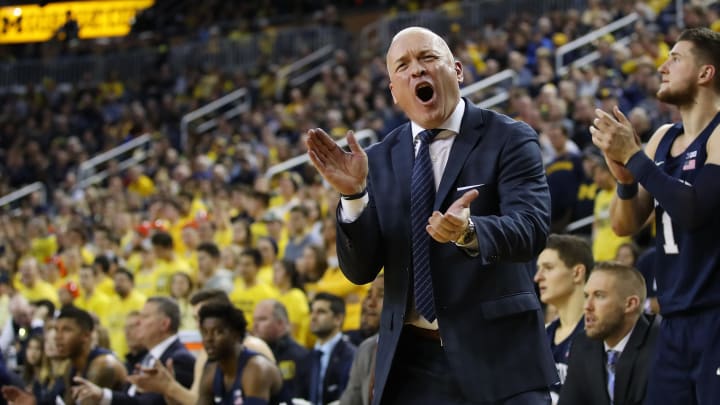 ANN ARBOR, MICHIGAN – JANUARY 03: Head coach Pat Chambers of the Penn State Nittany Lions reacts during the second half while playing the Michigan Wolverines at Crisler Arena on January 03, 2019 in Ann Arbor, Michigan. Michigan won the game 68-55. (Photo by Gregory Shamus/Getty Images)