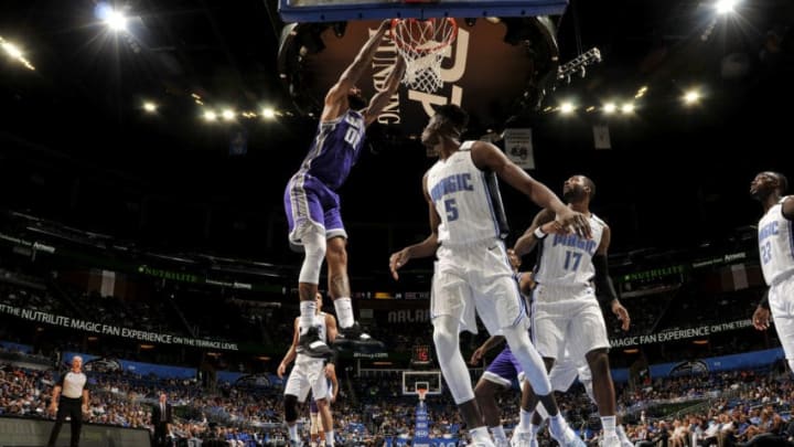 ORLANDO, FL - OCTOBER 30: Willie Cauley-Stein #00 of the Sacramento Kings dunks the ball against the Orlando Magic on October 30, 2018 at Amway Center in Orlando, Florida. NOTE TO USER: User expressly acknowledges and agrees that, by downloading and/or using this Photograph, user is consenting to the terms and conditions of the Getty Images License Agreement. Mandatory Copyright Notice: Copyright 2018 NBAE (Photo by Fernando Medina/NBAE via Getty Images)