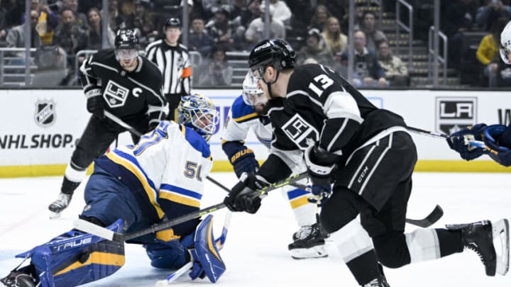 St. Louis Blues goalie Jordan Binnington (50)Mandatory Credit: Kelvin Kuo-USA TODAY Sports