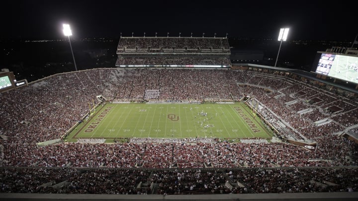NORMAN, OK – SEPTEMBER 10 : A general view of the stadium during the game against the Louisiana Monroe Warhawks September 10, 2016 at Gaylord Family Memorial Stadium in Norman, Oklahoma. The Sooners defeated the Warhawks 59-17. (Photo by Brett Deering/Getty Images)