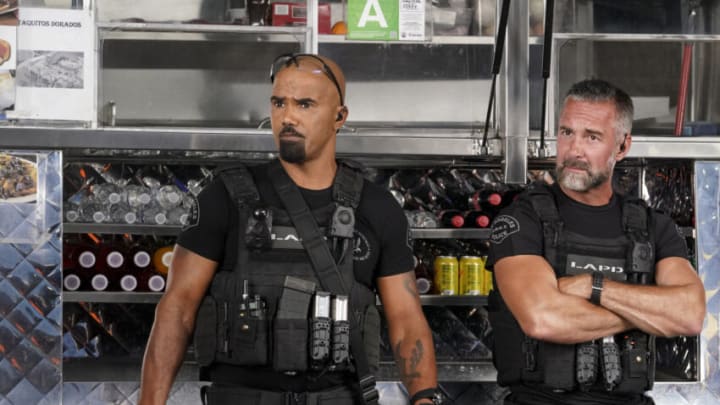 “Guacaine” – When violence erupts at a popular food truck festival, the team must contend with a deadly cartel determined to recover a large lost drug shipment at any cost, on S.W.A.T., Friday, Dec. 9 (8:00-9:00 PM, ET/PT) on the CBS Television Network and available to stream live and on demand on Paramount+*. Pictured (L-R): Shemar Moore as Daniel “Hondo” Harrelson and Jay Harrington as David “Deacon” Kay. Photo: Bill Inoshita/CBS ©2022 CBS Broadcasting, Inc. All Rights Reserved.