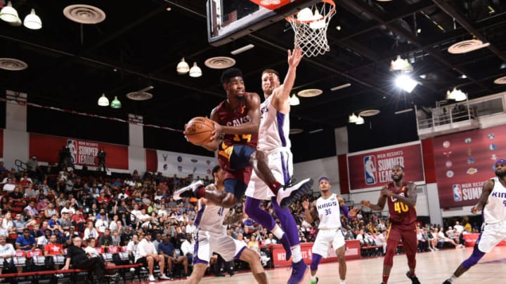 LAS VEGAS, NV - JULY 12: Malik Newman #14 of the Cleveland Cavaliers looks to make a play against the Sacramento Kings during Day 8 of the 2019 Las Vegas Summer League on July 12, 2019 at the Cox Pavilion in Las Vegas, Nevada NOTE TO USER: User expressly acknowledges and agrees that, by downloading and/or using this Photograph, user is consenting to the terms and conditions of the Getty Images License Agreement. Mandatory Copyright Notice: Copyright 2019 NBAE (Photo by David Dow/NBAE via Getty Images)