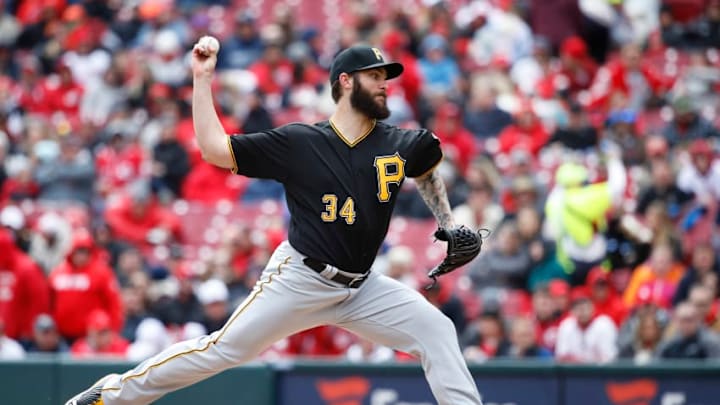 CINCINNATI, OH - MARCH 31: Trevor Williams #34 of the Pittsburgh Pirates pitches in the second inning against the Cincinnati Reds at Great American Ball Park on March 31, 2019 in Cincinnati, Ohio. (Photo by Joe Robbins/Getty Images)