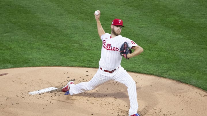 PHILADELPHIA, PA - AUGUST 28: Zack Wheeler #45 of the Philadelphia Phillies (Photo by Mitchell Leff/Getty Images)