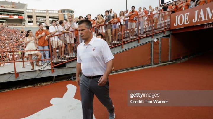 Save to Board Tulsa v Texas AUSTIN, TX – SEPTEMBER 08: Defensive coordinator Todd Orlando walks to the field before the game against the Tulsa Golden Hurricane at Darrell K Royal-Texas Memorial Stadium on September 8, 2018 in Austin, Texas. (Photo by Tim Warner/Getty Images)