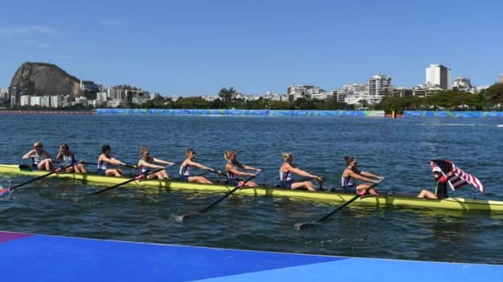 Aug 13, 2016; Rio de Janeiro, Brazil; Team USA celebrates winning gold after women