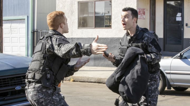 (L-R): Cameron Monaghan as Ian Gallagher and Noel Fisher as Mickey Milkovich in SHAMELESS, “Slaughter”. Photo Credit: Paul Sarkis/SHOWTIME.