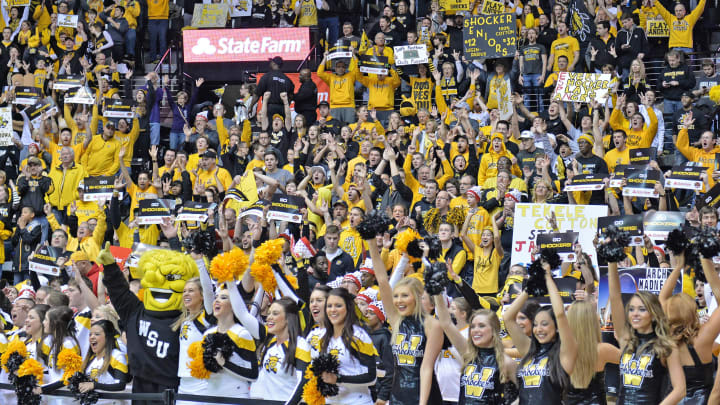 WICHITA, KS – FEBRUARY 28: Wichita State fans cheer. (Photo by Peter Aiken/Getty Images)