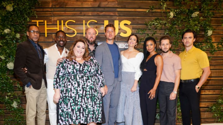 WEST HOLLYWOOD, CALIFORNIA - AUGUST 10: (L-R) Ron Cephas Jones, Sterling K. Brown, Chrissy Metz, Chris Sullivan, Justin Hartley, Mandy Moore, Susan Kelechi Watson, Michael Angarano, and Milo Ventimiglia attend NBC's "This Is Us" Pancakes with the Pearsons at 1 Hotel West Hollywood on August 10, 2019 in West Hollywood, California. (Photo by Rachel Luna/Getty Images)