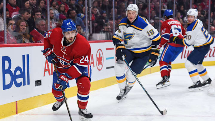 MONTREAL, QC - FEBRUARY 11: Montreal Canadiens Center Phillip Danault (24) controlling the puck during the St. Louis Blues versus the Montreal Canadiens game on February 11, 2017, at Bell Centre in Montreal, QC (Photo by David Kirouac/Icon Sportswire via Getty Images) MONTREAL, QC - FEBRUARY 11: Montreal Canadiens Center Phillip Danault (24) controlling the puck during the St. Louis Blues versus the Montreal Canadiens game on February 11, 2017, at Bell Centre in Montreal, QC (Photo by David Kirouac/Icon Sportswire via Getty Images)