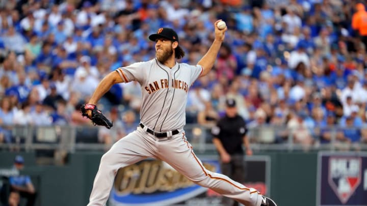 KANSAS CITY, MO - APRIL 19: Starting pitcher Madison Bumgarner