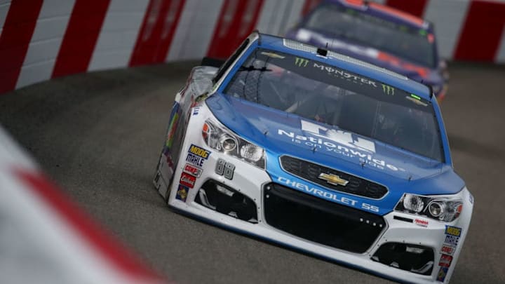 RICHMOND, VA - APRIL 29: Dale Earnhardt Jr., driver of the #88 Nationwide Chevrolet, practices for the Monster Energy NASCAR Cup Series Toyota Owners 400 at Richmond International Raceway on April 29, 2017 in Richmond, Virginia. (Photo by Sarah Crabill/Getty Images)