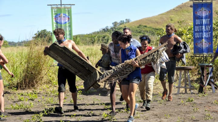 "Survivor Jackpot" - James "J.T" Thomas, Michaela Bradshaw, Aubry Bracco, Jeff Varner, Sandra Diaz-Twine and Malcolm Freberg on the third episode of SURVIVOR: Game Changers, airing Wednesday, March 15 (8:00-9:00 PM, ET/PT) on the CBS Television Network. Photo: Jeffrey Neira/CBS Entertainment ÃÂ©2017 CBS Broadcasting, Inc. All Rights Reserved.