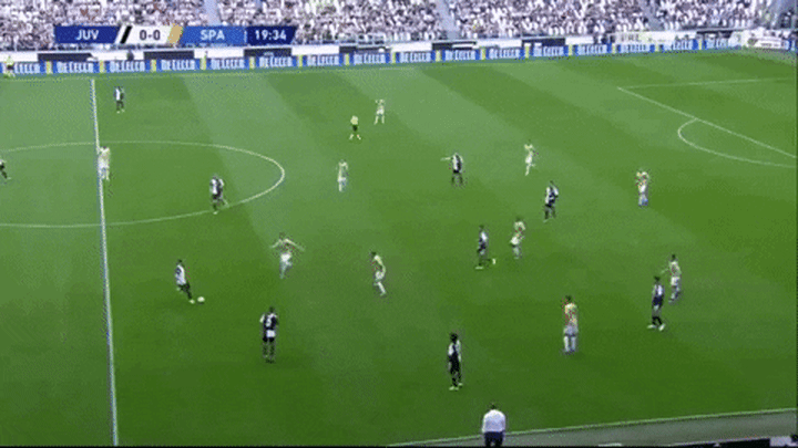 For example in this sequence, Dybala dropped into an open area of space and proceeded to take advantage by driving the ball upfield.