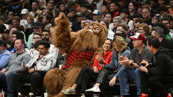 Douglas Fur, the Portland Trail Blazers' new mascot (Photo by Alika Jenner/Getty Images)