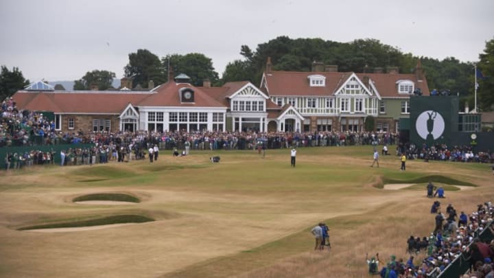 Golf: British Open: Overall view of Phil Mickelson in action, putt for birdie on No 18 green during Sunday play at Muirfield.Gullane, Scotland 7/21/2013CREDIT: Bob Martin (Photo by Bob Martin /Sports Illustrated/Getty Images)(Set Number: X156728 TK5 R7 F79 )