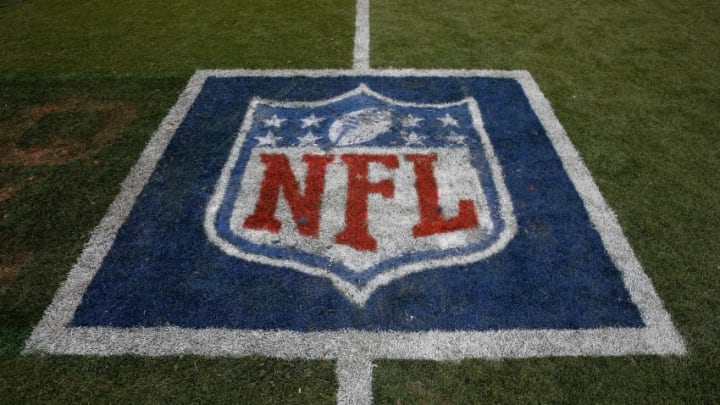DENVER, CO - SEPTEMBER 14: The NFL logo is displayed on the turf as the Denver Broncos defeated the Kansas City Chiefs 24-17 at Sports Authority Field at Mile High on September 14, 2014 in Denver, Colorado. (Photo by Doug Pensinger/Getty Images)