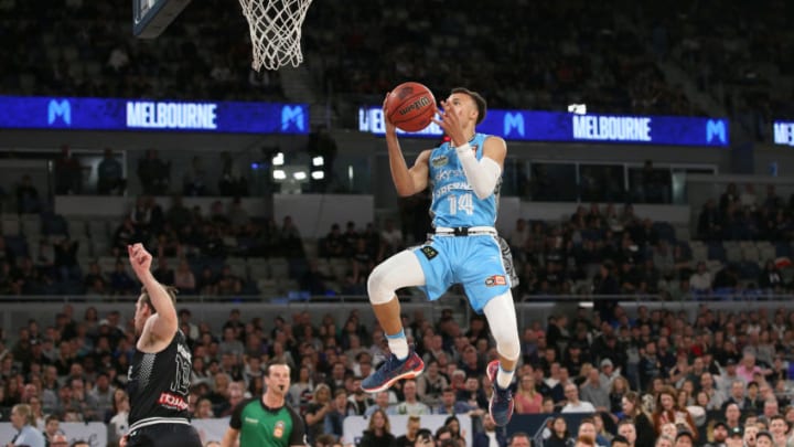 MELBOURNE, AUSTRALIA - OCTOBER 26: RJ Hampton of the Breakers makes a lay-up during the round four NBL match between Melbourne United and the New Zealand Breakers at Melbourne Arena on October 26, 2019 in Melbourne, Australia. (Photo by Mike Owen/Getty Images)