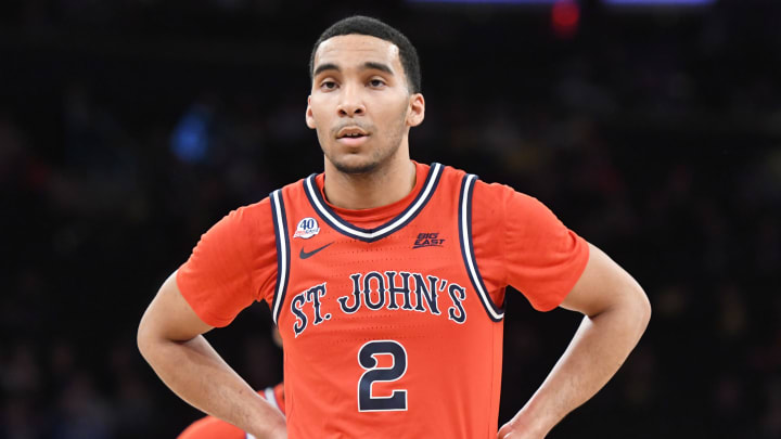 NEW YORK , NY – MARCH 11: Julian Champagnie #2 of the St. John’s Red Storm (Photo by Mitchell Layton/Getty Images)