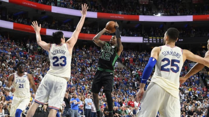 PHILADELPHIA, PA – MAY 5: Terry Rozier #12 of the Boston Celtics shoots the ball against the Philadelphia 76ers in Game Three of Round Two of the 2018 NBA Playoffs on May 5, 2018 at Wells Fargo Center in Philadelphia, Pennsylvania. NOTE TO USER: User expressly acknowledges and agrees that, by downloading and or using this Photograph, user is consenting to the terms and conditions of the Getty Images License Agreement. Mandatory Copyright Notice: Copyright 2018 NBAE (Photo by Brian Babineau/NBAE via Getty Images)