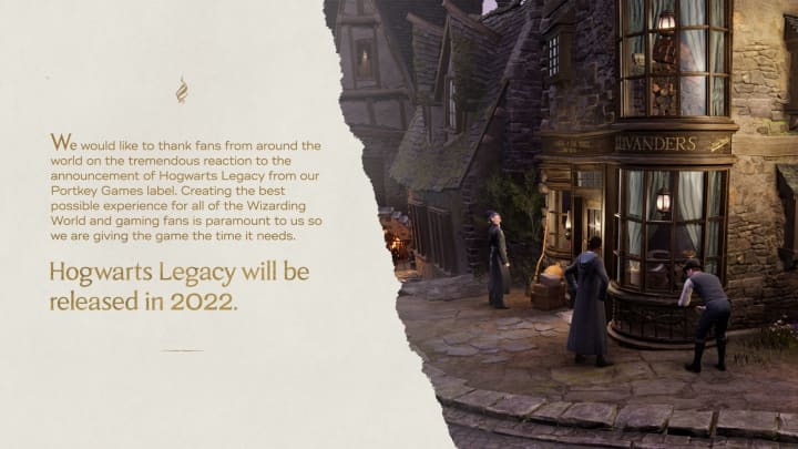 Hogwarts Legacy has been delayed to 2022. Hogwarts Legacy has been delayed to 2022.