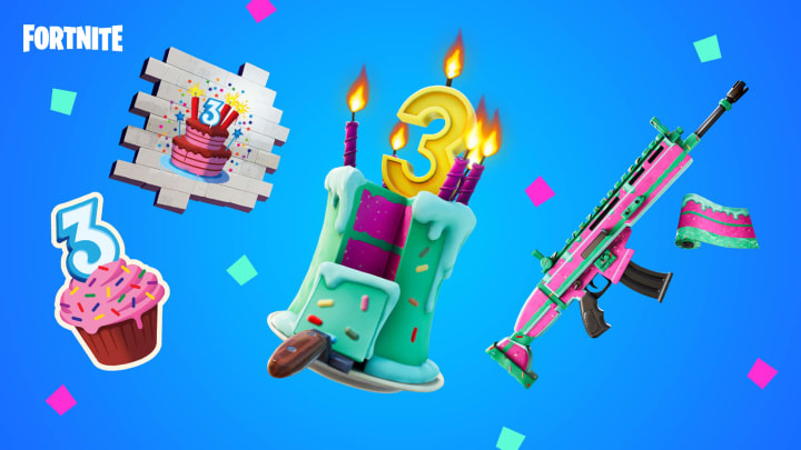 Where do you find the cakes for the Fortnite birthday challenges?