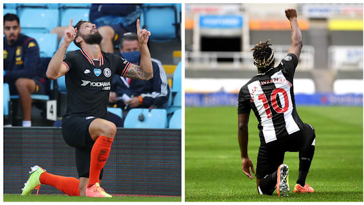 Olivier Giroud et Allan Saint-Maximin. 