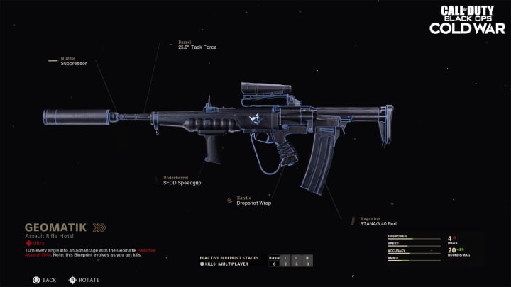 “Geomatik” Ultra-rarity Assault Rifle Weapon Blueprint