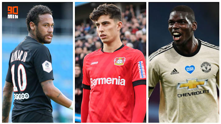 Neymar, Kai Havertz et Paul Pogba. Neymar, Kai Havertz et Paul Pogba.