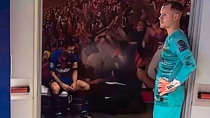 Messi junto a Ter Stegen antes del segundo tiempo