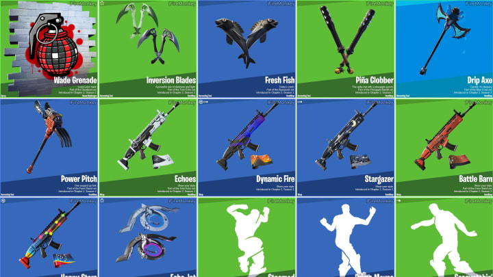 Fortnite Update 12.10's cosmetics leaked, revealing many of the items players will be able to collect