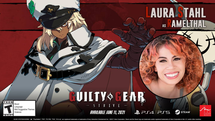 Laura Stahl replaced Erin Fitzgerald as Ramlethal's voice actress in Guilty Gear Strive.