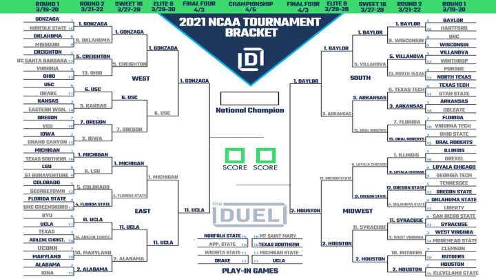 Updated 2021 NCAA Tournament Bracket heading into the Final Four.