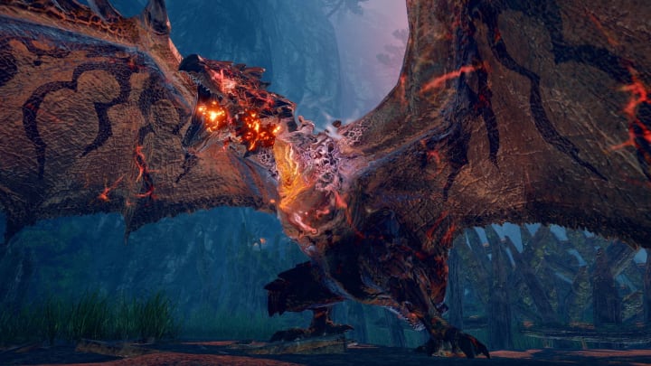 Locking on to a monster helps players aim better during a hunt. Locking on to a monster helps players aim better during a hunt.