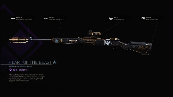 The Heart of the Beast Blueprint for the Kar98K is a nice variant for a weapon that is a Warzone regular in loot boxes and ground spawn RNG.