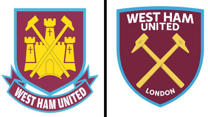 Escudo antiguo y escudo actualizado del West Ham