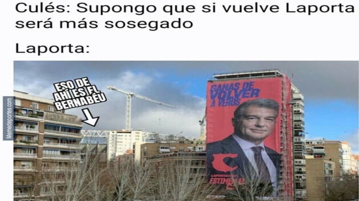 Cartel publicitario de Joan Laporta, Memedeportes