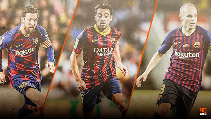 Messi, Xavi, dan Iniesta Messi, Xavi, dan Iniesta