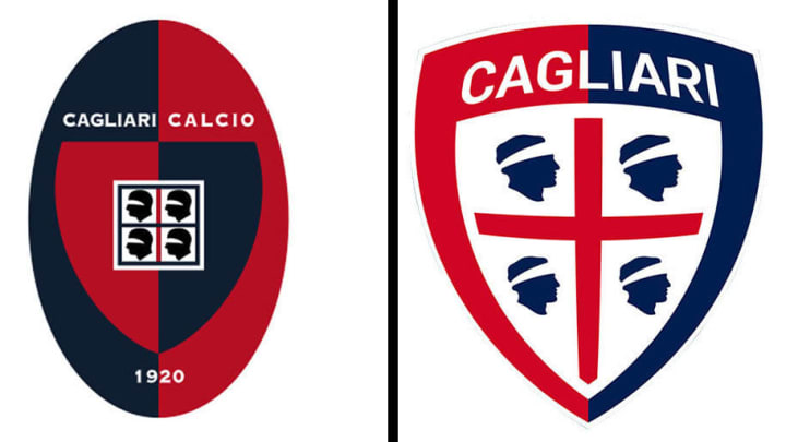 Escudo antiguo y escudo actualizado del Cagliari