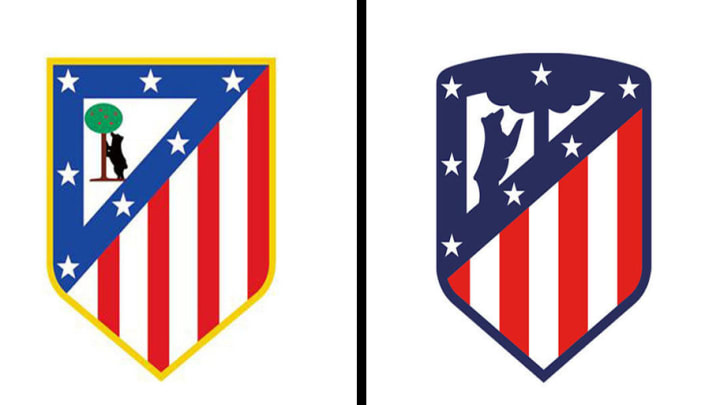 Escudo antiguo y escudo actualizado del Atlético de Madrid