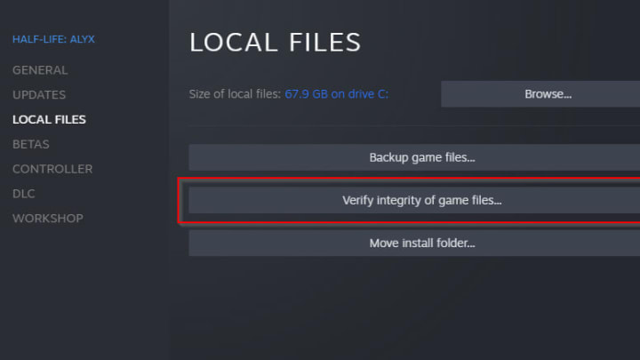 Steam verify game files