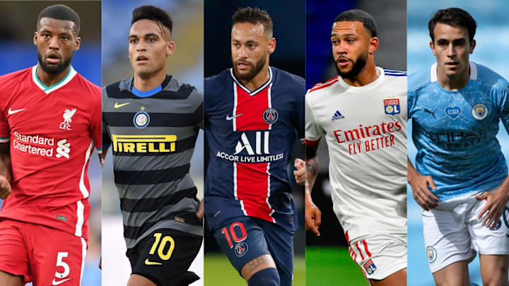 Gini Wijnaldum, Lautao Martinez, Neymar, Memphis Depay, Eric Garcia Gini Wijnaldum, Lautao Martinez, Neymar, Memphis Depay, Eric Garcia