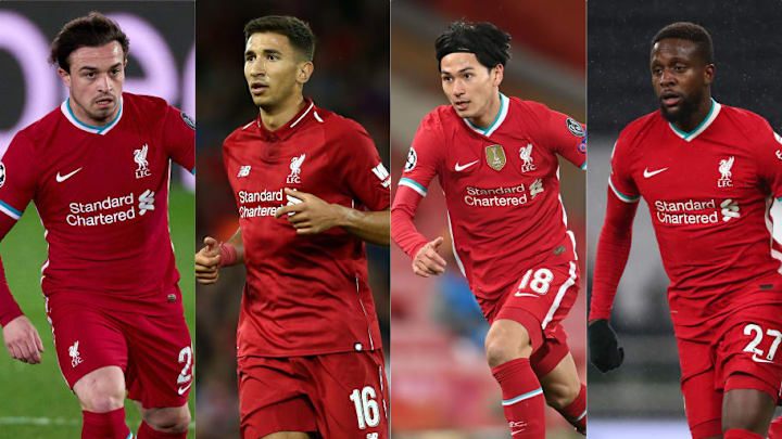 Liverpool: Xherdan Shaqiri, Marko Grujic, Takumi Minamino, Divock Origi Liverpool: Xherdan Shaqiri, Marko Grujic, Takumi Minamino, Divock Origi