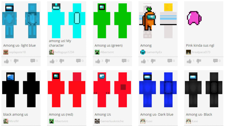 Among Us Minecraft Skins: Where to find them