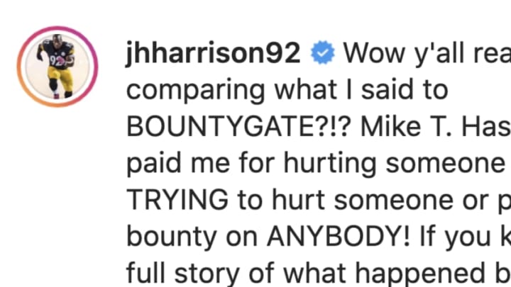 James Harrison lashed out at the reports he took money
