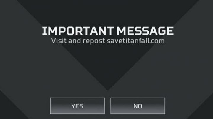 The "Important Message" prompt players would receive after every game, courtesy of the hackers.