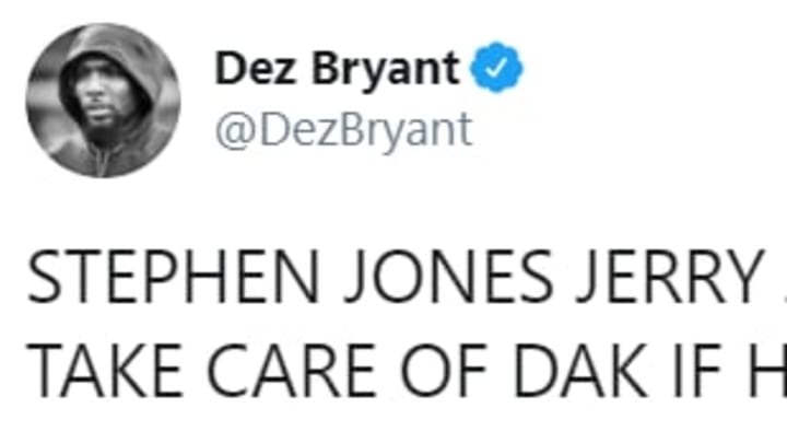 Dez Bryant called out Jerry Jones on Twitter following Dak Prescott's injury on Sunday.