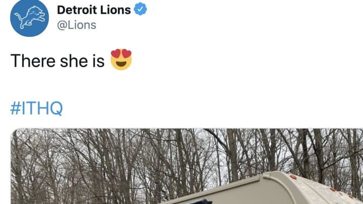 The Lions IT director will hang in this Winnebago